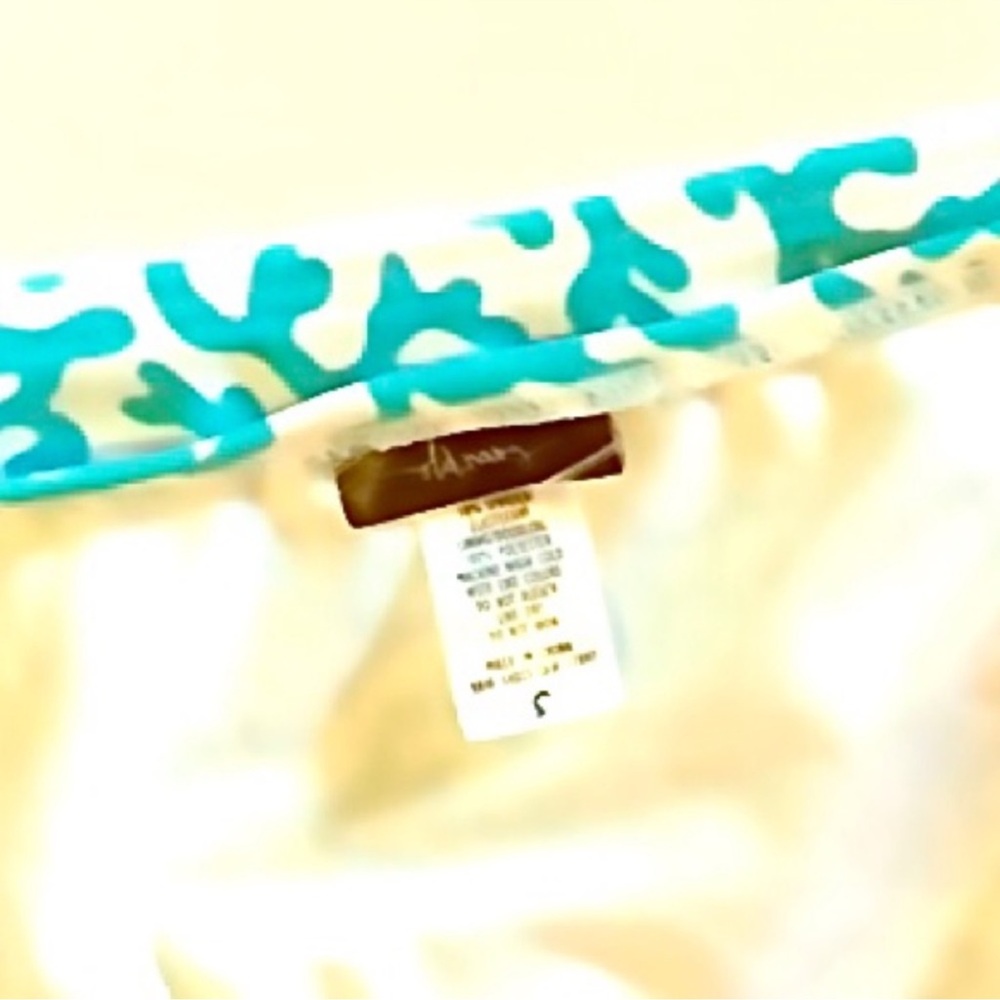 Old Navy Coral Print Bikini Swim Bottoms Women’s Small Blue Cream nwot - Picture 5 of 8